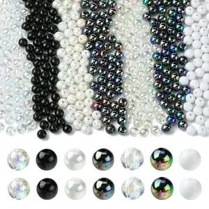 350Pcs 7 Colors Transparent & Opaque Acrylic Beads