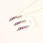 Wheat Alloy Gradient Color Cubic Zirconia Pendant Necklace & Stud Earring