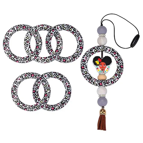 5Pcs Ring Food Grade Eco-Friendly Silicone Beads