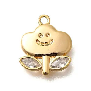 Brass Micro Pave Cubic Zirconia Pendants