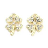 Brass Micro Pave Clear Cubic Zirconia Pendants