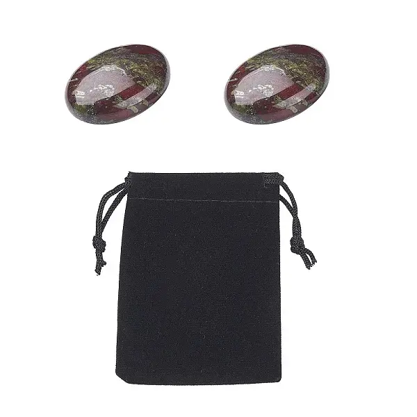 2Pcs Natural Dragon Blood Jasper Cabochons