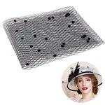 Polyester Birdcage Bridal Veil Netting with Chenille Dot