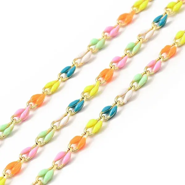 Brass Enamel Curb Chains