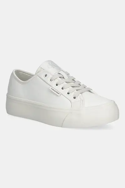 Tenisky Calvin Klein VULC FLATF LACE UP LTH CK