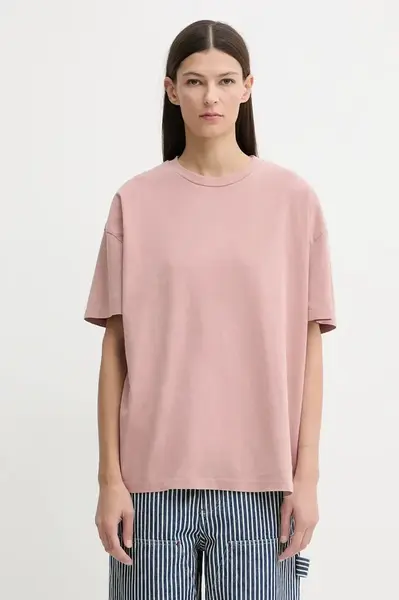 Bavlněné tričko A.P.C. Floater růžová barva, COHBS-M26437