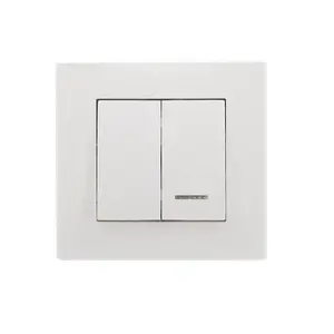 ŁP-2LS Dvojitý spínač s podsvietením biely