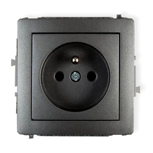 Jednoduchá zásuvka  Z/U grafit D DGP-1Z