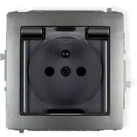 Zásuvka vodotěsná grafit d dgpb-1z