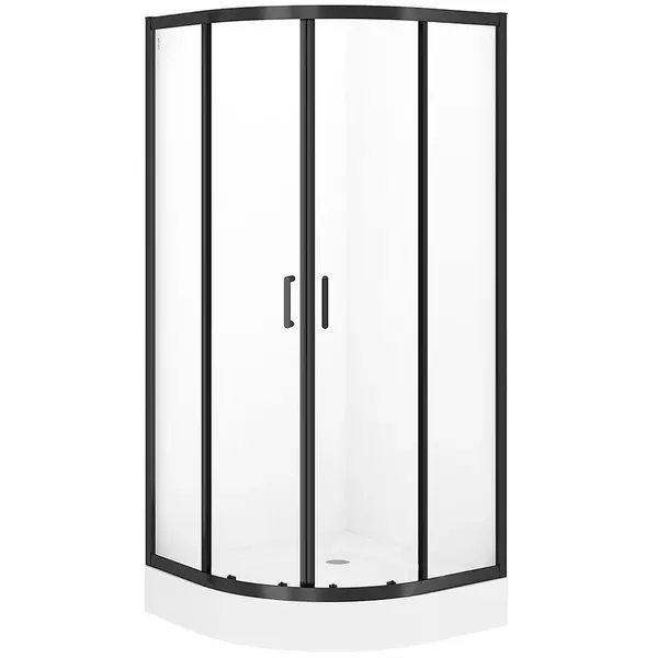 Sprchový kút polkruhový Brasco 90x90x190 black S168-004