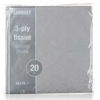 Ubrousky papírové 33x33 cm 20sks šedé 29251583