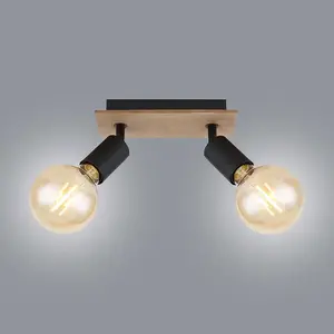 Stropné svietidlo  54008-2H čierno-hnedé LS2