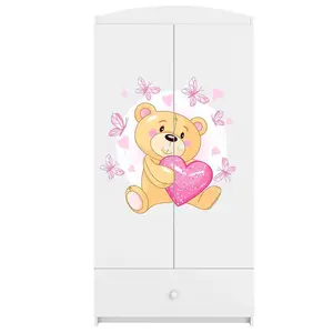 Skříň Babydreams bílá - Medvídek s motýlky