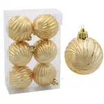 Sada 6 ozdoby 6 cm červeno/zlato/stříbrná