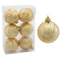 Sada 6 ozdoby 6 cm červeno/zlato/stříbrná