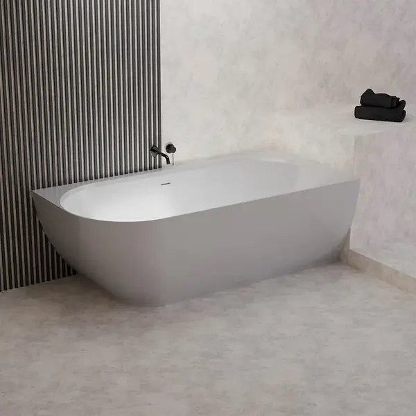 Vana Nelza 175x82 levá konglomerát bílý mat