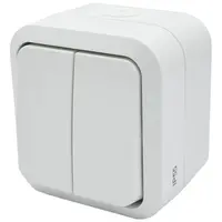 Sériový vypínač na omítku Aqua Pro IP55 vodotěsný bílý