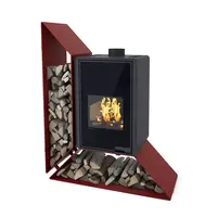 Krbové kachle FLAMINGO DELUXE KAMPA ľavá, červená FLHSF42-008