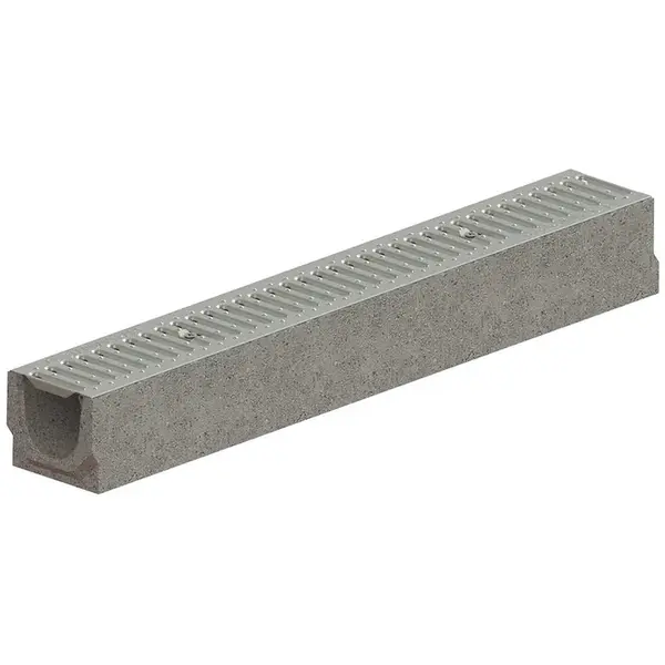 Odvodňovací žlab betonový, pozinkovaná mříž 12,5x14x100 cm