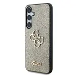 Zadní kryt Guess PU Fixed Glitter 4G Metal Logo pro Samsung Galaxy S25, zlatá
