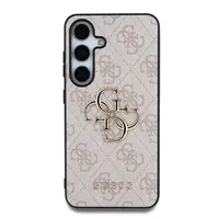 Zadní kryt Guess PU 4G Metal Logo pro Samsung Galaxy S25+, růžová