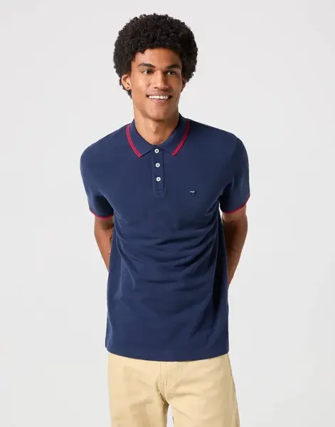 Tričko pro muže WRANGLER POLO SHIRT NAVY 112350403 Velikost: L