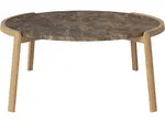 Konferenční stolek Mix Ø94 cm, více variant - Bolia Varianta: Brown marble | Oiled oak, Solid | v. 42 cm