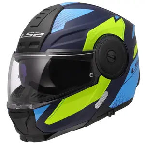 Výklopná moto přilba LS2 FF902 Scope II Duria Blue H-V Yellow M (57-58)