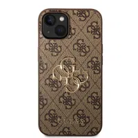 Zadní kryt Guess PU 4G Metal Logo pro Apple iPhone 15, hnědá