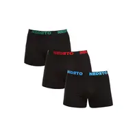 Nedeto 3PACK pánské boxerky černé (3NB003b) 5XL