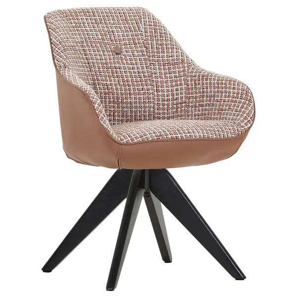 Novel ŽIDLE S PODRUČKAMI, žinylka, vzhled kůže, černá, bílá, terracotta