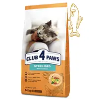 CLUB 4 PAWS Premium STERILISED s lososom pre dospelé sterilizované mačky 14 kg (9497)