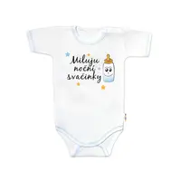 Baby Nellys Body kr. rukáv s vtipným textem, Miluju noční svačinky,56