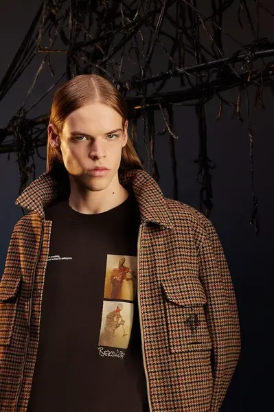 Bavlněné tričko Medicine pánské, hnědá barva, s potiskem