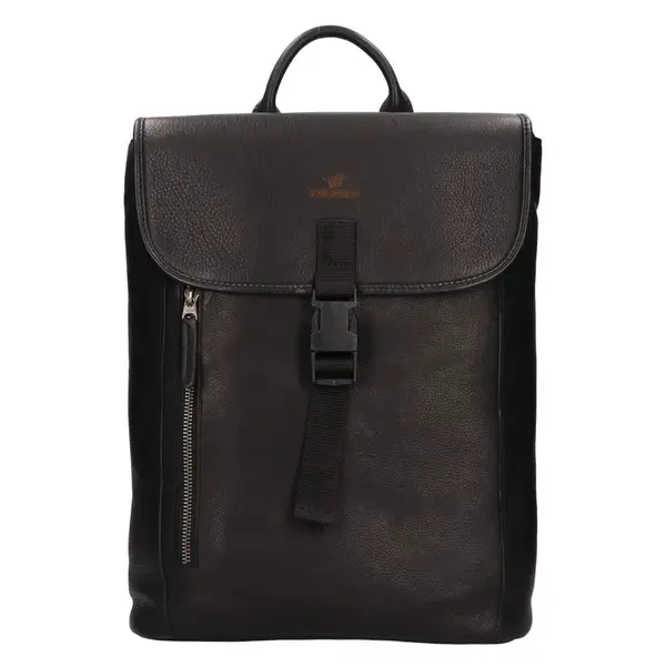 Kožený trendy batoh Mustang Manet - černá