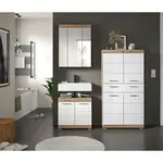 MID.YOU KOUPELNA barvy dubu, vysoce lesklá bílá