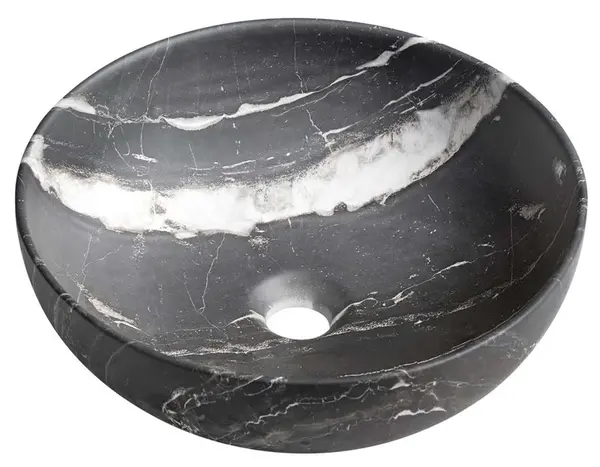 Sapho Rondane - Umývadlo na dosku, priemer 41cm, bez prepadu, bez otvoru na batériu, Carnico mramor AR435CM