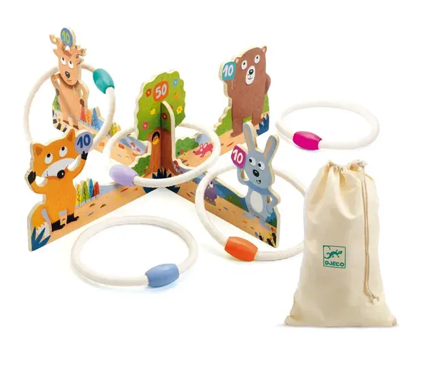 Hádzanie krúžkov na cieľ - Zvieratká