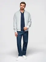 Ombre Men's raglan sleeve bomber jacket - light grey