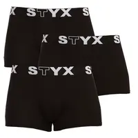 Styx 3PACK pánské boxerky sportovní guma černé (G9606060) L