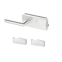 Klika + panty na sklenene dvere Naturel bez spodních rozet nerez BUDSETHBEZL