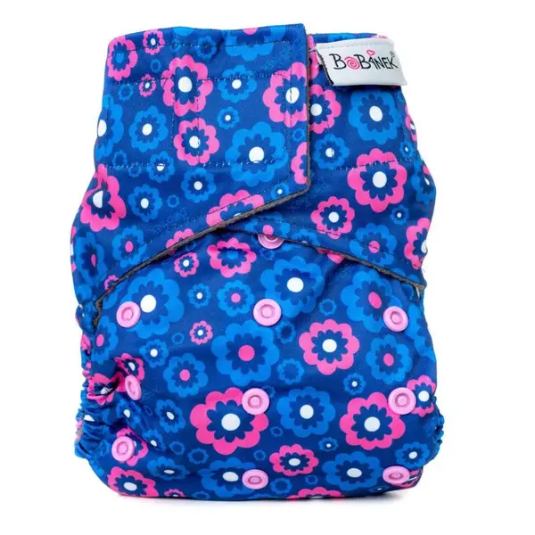 Bobánek Kapsová AIO plena Premium suchý zip 1 ks modré květiny