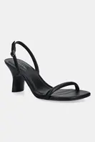 Kožené sandály Calvin Klein SCULPT KITT HEEL STRAPPY LTH