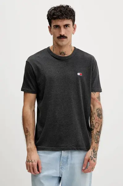 Tričko Tommy Jeans pánské, šedá barva, DM0DM22667