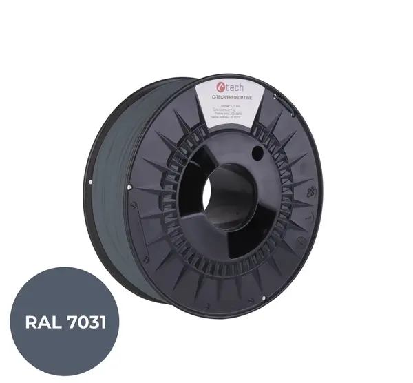 C-Tech 3DF-P-PLA1.75-7031 3D filament, PREMIUM LINE, PLA, šedomodrá, RAL7031, 1,75mm, 1kg