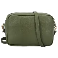 Dámská kožená crossbody kabelka tmavě zelená - Delami Vera Pelle Maevis