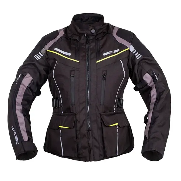 Dámská touringová moto bunda W-TEC Smackton Lady černo-zelená M rozšířená