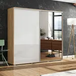 Šatní skříň Ska A7 XL Barva korpusu: Dub - Artisan, Rozměry: 125 cm, Dveře: Bílý lesk