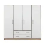 Šatní skříň Smart SR1 Dveře: Dub sonoma / Bílá, Varianta: Bez zrcadla
