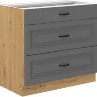 Spodní skříňka Stilo 80 D 3S BB - Premium Box Barva korpusu: Dub artisan, Barva dvířek: Dust Grey